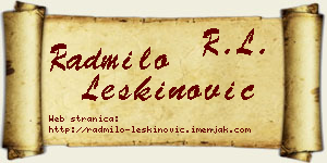Radmilo Leškinović vizit kartica